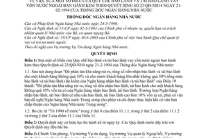 Quyết định 263/QĐ-NH14 Qui chế bảo lãnh và tái bảo lãnh vay vốn nước ngoài sửa đổi Quyết định 23/QĐ-NH14