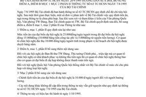 Thông tư 69-TC/HCSN chế độ chi tiêu hội nghị sửa đổi điểm A, điểm B mục 1 mục 2 phần II Thông tư 63 TC/HCSN
