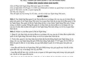 Quyết định 269/QĐ-NH9 thành lập Ban quản lý dự án Ngân hàng