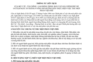 Thông tư liên bộ 14/TTLB hướng dẫn thu một phần viện phí