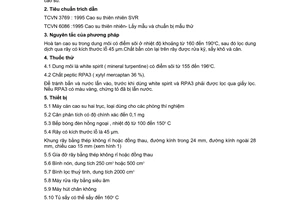 Tiêu chuẩn Việt Nam TCVN 6089:1995 về cao su thiên nhiên - xác định hàm lượng chất bẩn