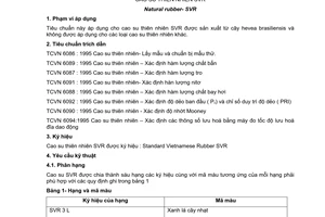 Tiêu chuẩn Việt Nam TCVN 3769:1995 (ISO 2 00 : 1989) về cao su thiên nhiên SVR