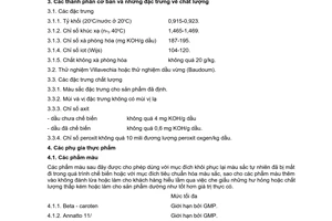 Tiêu chuẩn Việt Nam TCVN 6045:1995 về dầu vừng thực phẩm (dầu mè) do Tổng cục Tiêu chuẩn Đo lường chất lượng ban hành
