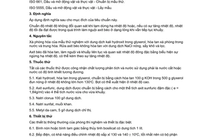 TCVN 6032:1995 (ISO 935 : 1988) về mỡ và dầu động vật và thực vật - phương pháp xác định chuẩn độ do Tổng cục Tiêu chuẩn Đo lường chất lượng ban hành