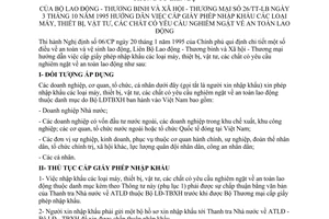 Thông tư liên bộ 26/TT-LB hướng dẫn cấp giấy phép nhập khẩu máy thiết bị vật tư các chất có yêu cầu nghiêm ngặt an toàn lao động