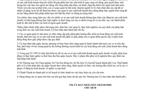 Chỉ thị 52/CT-UB-KT tăng cường quản lý đăng ký sản xuất kinh doanh thực hiện nghĩa vụ thuế khu vực kinh tế ngoài quốc doanh