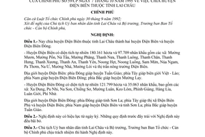 Nghị định 59/CP chia huyện Điện Biên thuộc tỉnh Lai Châu