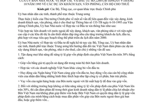 Thông tư 2200-UB/TĐ dự án khách sạn, văn phòng, căn hộ cho thuê