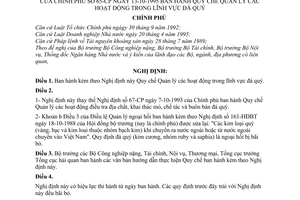 Nghị định 65-CP quy chế quản lý các hoạt động trong llĩnh vực đá quý