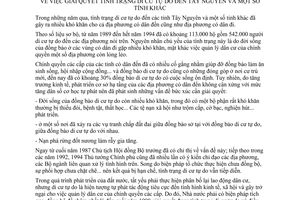 Chỉ thị 660-TTg  giải quyết tình trang di cư tự do đến Tây Nguyên tỉnh khác