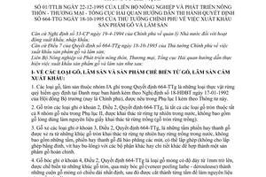 Thông tư liên tịch 01/TTLB xuất khẩu sản phẩm gỗ lâm sản hướng dẫn Quyết định 664-TTg