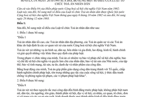 Luật tổ chức Toà án nhân dân 1995 sửa đổi 43-L/CTN