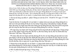 Thông tư liên bộ 77-TTLB/TC/NV bổ sung thu sử dụng tiền thu phạt hành vi vi phạm hành chính lĩnh vực trật tự an toàn giao thông đường bộ đô thị