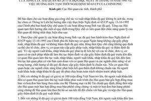 Công văn 2673/TCHQ-GSQL hướng dẫn tạm thời NĐ 65/CP