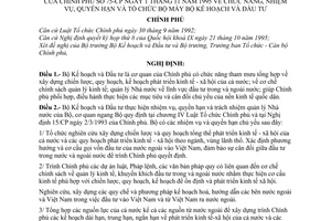 Nghị định 75-CP chức năng, nhiệm vụ, quyền hạn và tổ chức bộ máy Bộ kế hoạch và Đầu tư