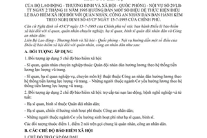 Thông tư liên Bộ 29/LB-TT hướng dẫn Nghị định 45/CP bảo hiểm xã hội quân nhân công an nhân dân