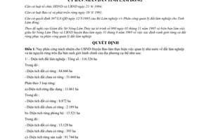 Quyết định 1197/QĐ-UB  1995  phân công quản lý đất lâm nghiệp Bảo Lâm Lâm Đồng