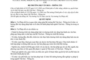 Quyết định 3348/TC-QĐ chức năng, nhiệm vụ, quyền hạn tổ chức bộ máy Vụ Pháp chế