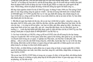 Chỉ thị 55/CT-UB-NCVX quản lý vũ khí thô sơ công cụ hỗ trợ