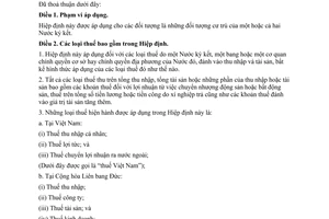 Hiệp định tránh đánh thuế hai lần thuế đánh vào thu nhập và vào tài sản