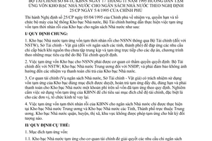 Thông tư 84-TC/KBNN hướng dẫn tạm ứng vốn Kho bạc Nhà nước cho Ngân sách Nhà nước Nghị định 25/CP