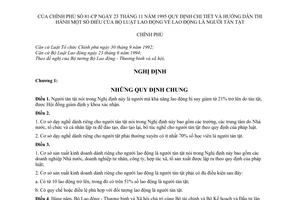 Nghị định 81-CP quy định chi tiết và hướng dẫn thi hành một số điều của Bộ Luật lao động về lao động là người tàn tật