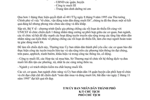 Công văn 3298/UB-KT thực hiện tốt chiến dịch “Toàn dân mua và dùng muối Iôt"