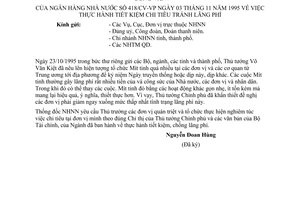 Công văn 418/CV-VP thực hành tiết kiệm chi tiêu tránh lãng phí