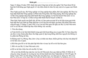 Công văn 449/NVTW v hướng dẫn quản lý hồ sơ tài liệu trong khi hợp nhất