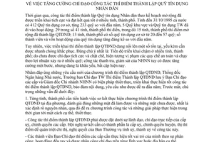 Chỉ thị 11/CT-NH17 chỉ đạo công tác thí điểm thành lập Quỹ tín dụng Nhân dân