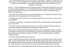 Thông báo 455/VP-TB ý kiến kết luận Phó thống đốc thường trực Ngân hàng NN, chủ tịch HĐTT Đỗ Quế Lượng họp Hội đồng  thanh toán Ngân hàng