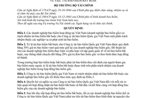 Quyết định 1235-TC/QĐ/TCNH tái bảo hiểm bắt buộc