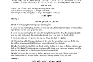 Nghị định 90-CP hướng dẫn thi hành Bộ Luật lao động về học nghề