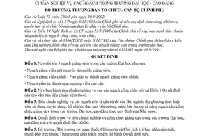 Quyết định 538/TCCP-TC thay đổi tên gọi ngạch công chức giảng dạy tiêu chuẩn nghiệp vụ ngạch đại học - cao đẳng