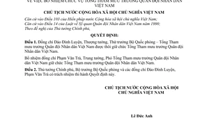 Quyết định 516-QĐ/CTN bổ nhiệm chức vụ Tổng Tham mưu trưởng quân đội nhân dân Việt Nam