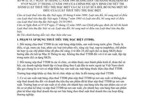 Thông tư 98 TC/TCT quy định chi tiết Luật Thuế Tiêu thụ đặc biệt Luật sửa đổi Luật Thuế Tiêu thụ đặc biệt hướng dẫn Nghị định 97/CP