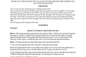 Nghị định 96-CP quy định chi tiết thi hành Luật thuế doanh thu và Luật sửa đổi, bổ sung Luật thuế doanh thu