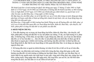 Thông tư 2262/TT-MTg khắc phục sự cố tràn dầu