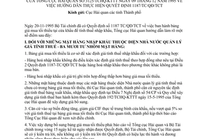 Công văn 3125/TCHQ-KTTT hướng dẫn thực hiện QĐ 1187/TC/QĐ/TCT