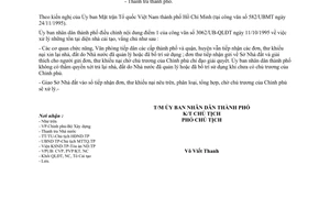 Công văn 3915/UB-QLĐT điều chỉnh công văn 3062/UB-QLĐT