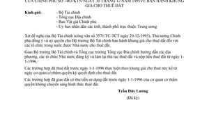 Công văn 7463/KTN khung giá cho thuê đất