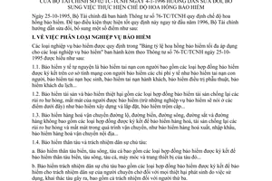 Thông tư 02/TC-TCNH sửa đổi chế độ hoa hồng bảo hiểm