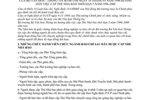 Thông tư 06/TNB hướng dẫn cấp thẻ nhà báo thời hạn 5 năm 1996-2000