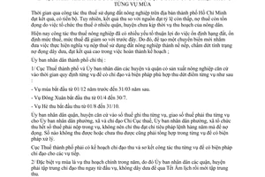 Chỉ thị 02/CT-UB-KT triển khai thu dứt điểm thuế sử dụng đất nông nghiệp từng vụ mùa