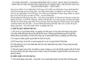 Thông tư 32/TCCB-BCTL hướng dẫn nội dung hình thức thi tuyển ngạch công chức viên chức