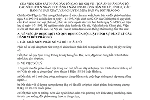 Thông tư liên ngành 01/TTLN hướng dẫn xử lý hình sự hành vi sản xuất, mua bán đốt pháo nổ