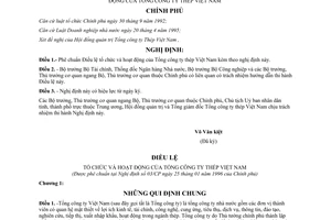 Nghị định 3-CP phê chuẩn điều lệ tổ chức và hoạt động của Tổng công ty Thép Việt nam