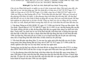 Công văn 2257-TCT/NV7 thu tiền đất của các tổ chức trong nước