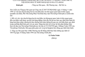 Công văn 223/KTTH hàng hóa từ kho ngoại quan ra cửa khẩu