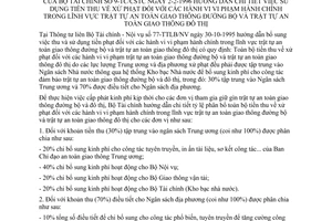 Thông tư 9-TC/CSTC hướng dẫn chi tiết sử dụng tiền thu xử phạt hành vi vi phạm hành chính trật tự an toàn giao thông đường bộ đô thị